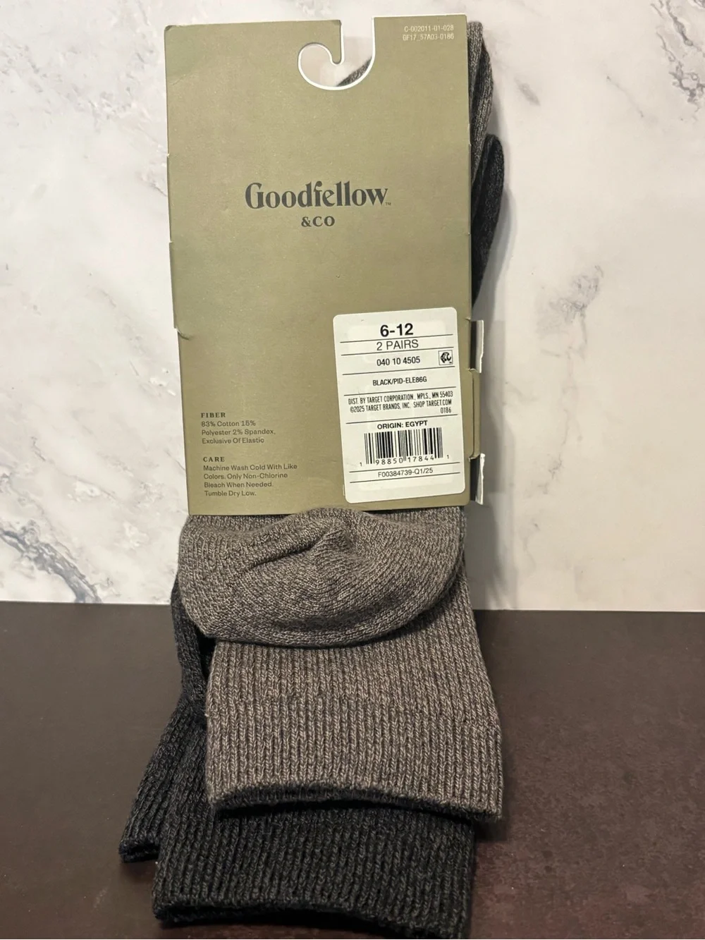 Goodfellow & Co Charcoal Gray Men's Dress Socks - 2 Pack